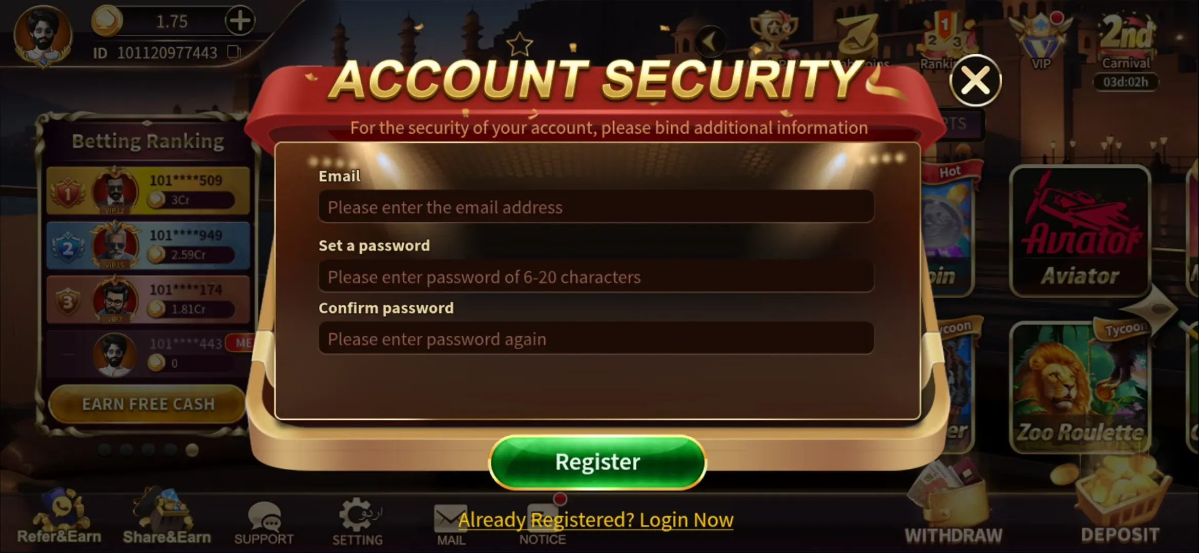 How to Create an Account at RoyalX Casino Pakistan